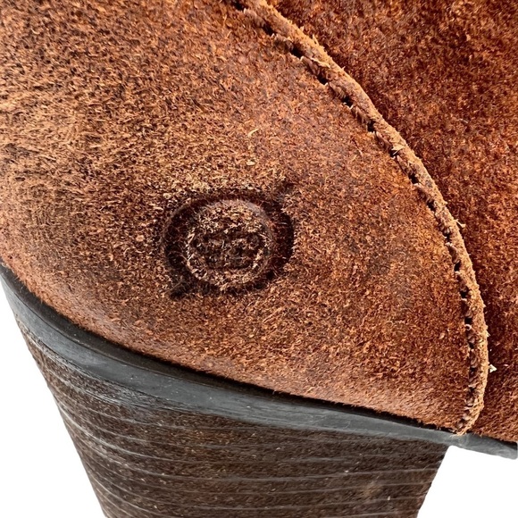 Born Brown Suede Cass Hiking Lace Up Block Heel Boots Size 11 Women's - Picture 12 of 14